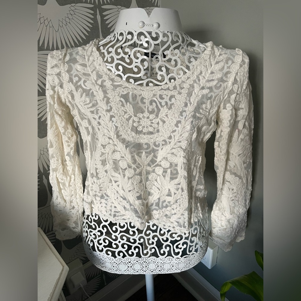 Crop Lace Net Top S